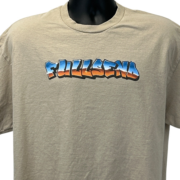 Full Send Graffiti T Shirt Nelk Boys Spellout Streetwear Tee Beige XL X-Large - Picture 1 of 7